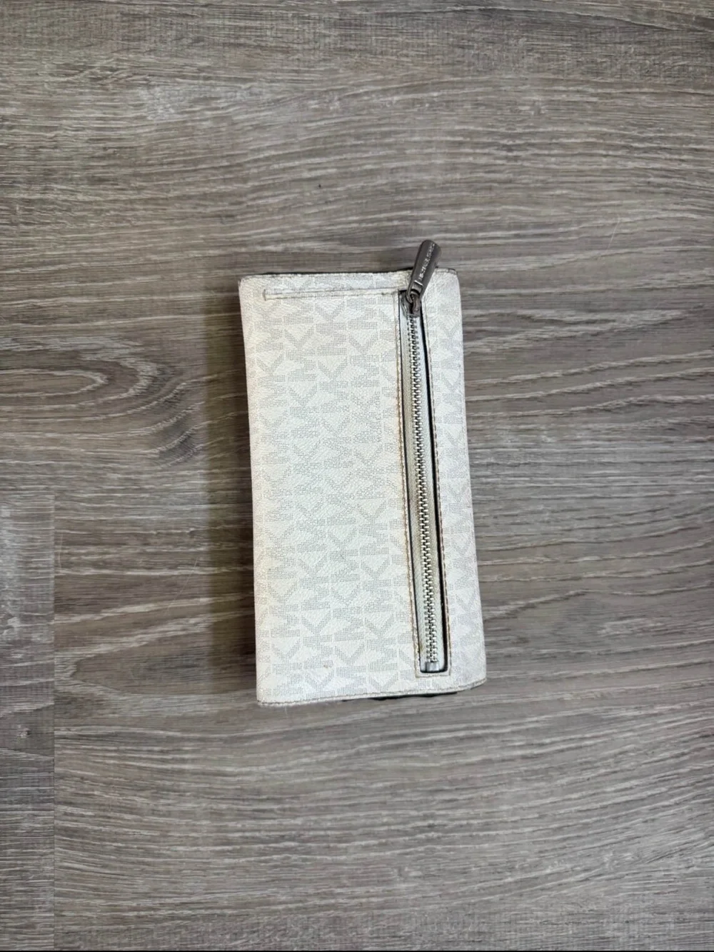 Michael Kors Gray Beige Signature Satchel with Matching Wallet